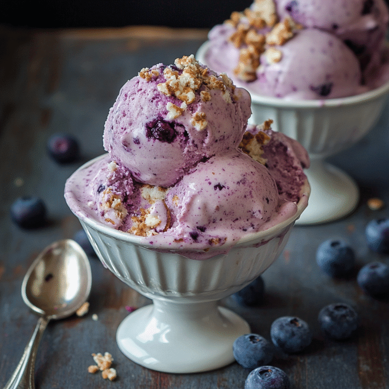 Blueberry Cheesecake Cottage Cheese Ice Cream