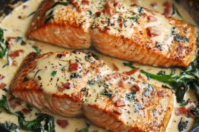 Creamy Garlic Butter Tuscan Salmon