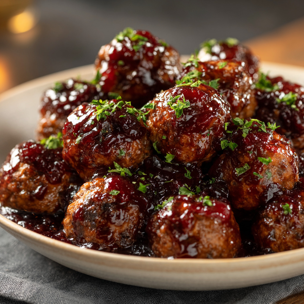 Crockpot Meatballs with Grape Jelly Sauce