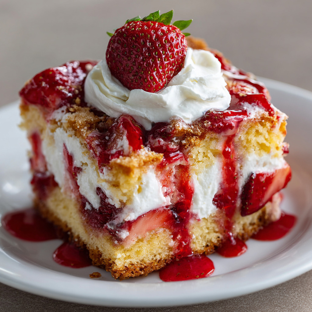 Strawberry Earthquake Cake