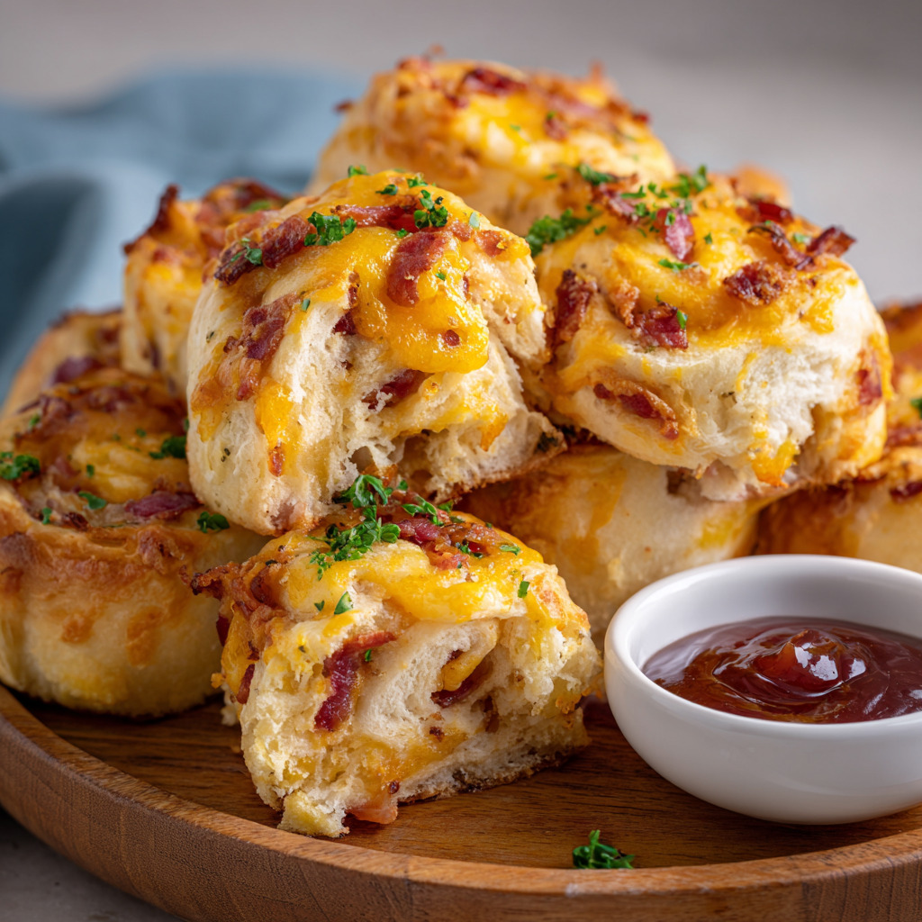 Baked Bacon and Cheese Rolls