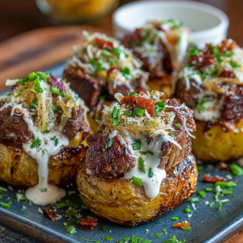Irresistible Loaded Baked Potato Steak Bites - PP104 Thumb Baked Potato Steak Bites