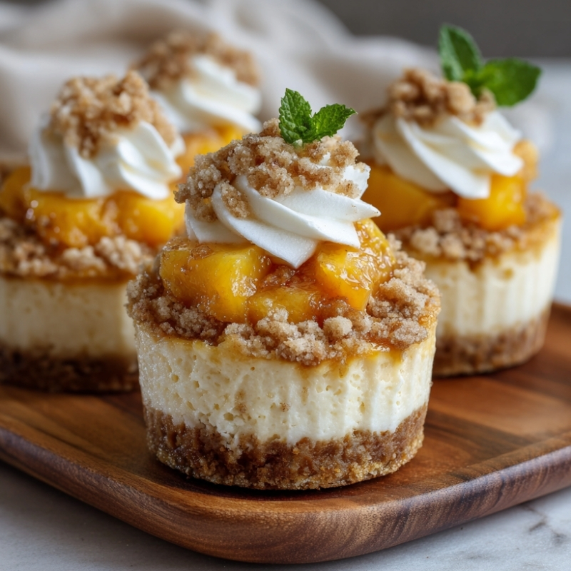 Luscious Mini Peach Cobbler Cheesecakes - PP106 Thumb Mini Peach Cobbler Cheesecakes