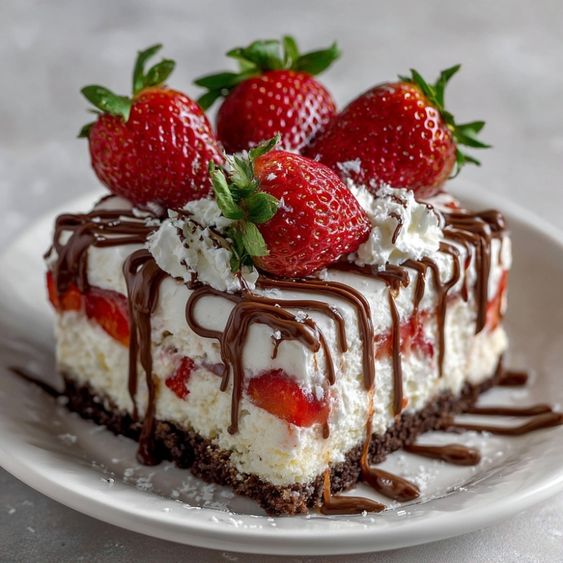 Chocolate Covered Strawberry Poke Cake - PP116 Thumb Chocolate Covered Strawberry Poke Cake