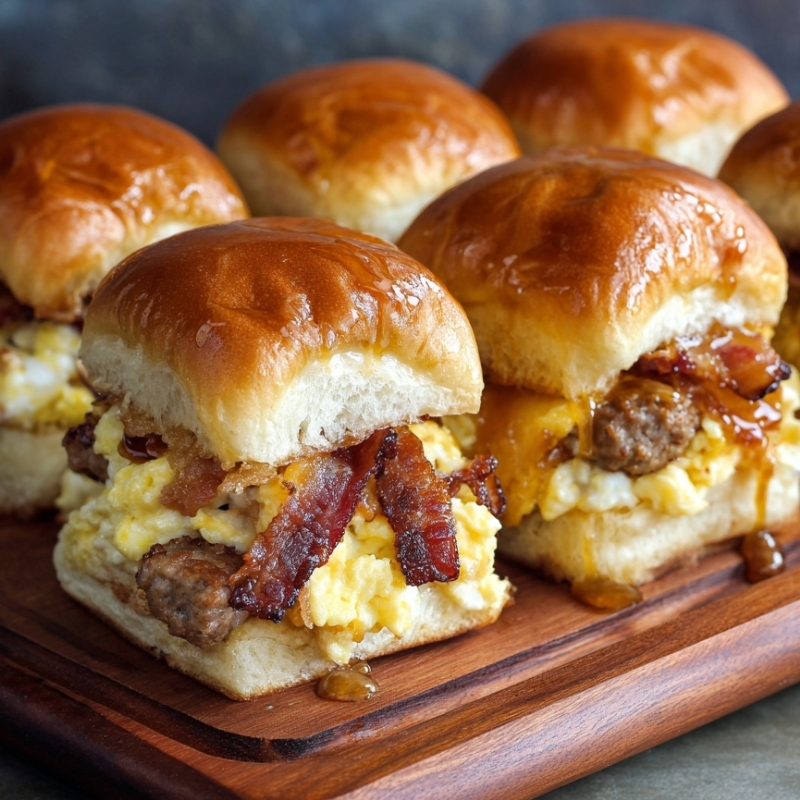 Breakfast Sliders With Bacon & Sausage - PP119 Thumb Breakfast Sliders With Bacon Sausage