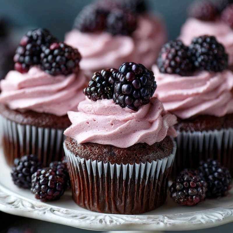 Luscious Chocolate Blackberry Cupcakes - PP83 Thumb Dark Chocolate Blackberry Cupcakes