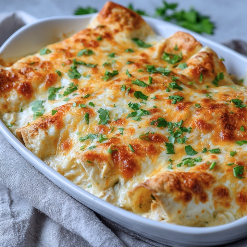 Comforting White Chicken Creamy Enchiladas - PP86 Thumb Creamy White Chicken Creamy Enchiladas
