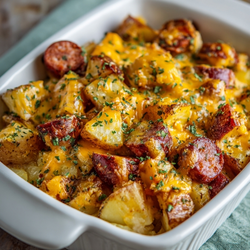 Comforting Cheesy Ranch Sausage And Potatoes - PP87 Thumb Creamy Cheesy Ranch Sausage And Potatoes