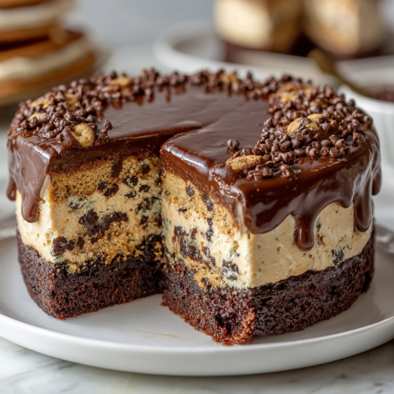 Cookie Dough Brownie Cake - PP88 Thumb Decadent Cookie Dough Brownie Cake
