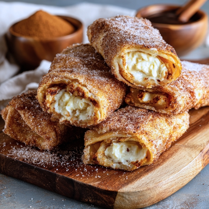 Cinnamon Roll Cheesecake Chimichangas - PP89 Thumb Crispy Cinnamon Roll Cheesecake Chimichangas