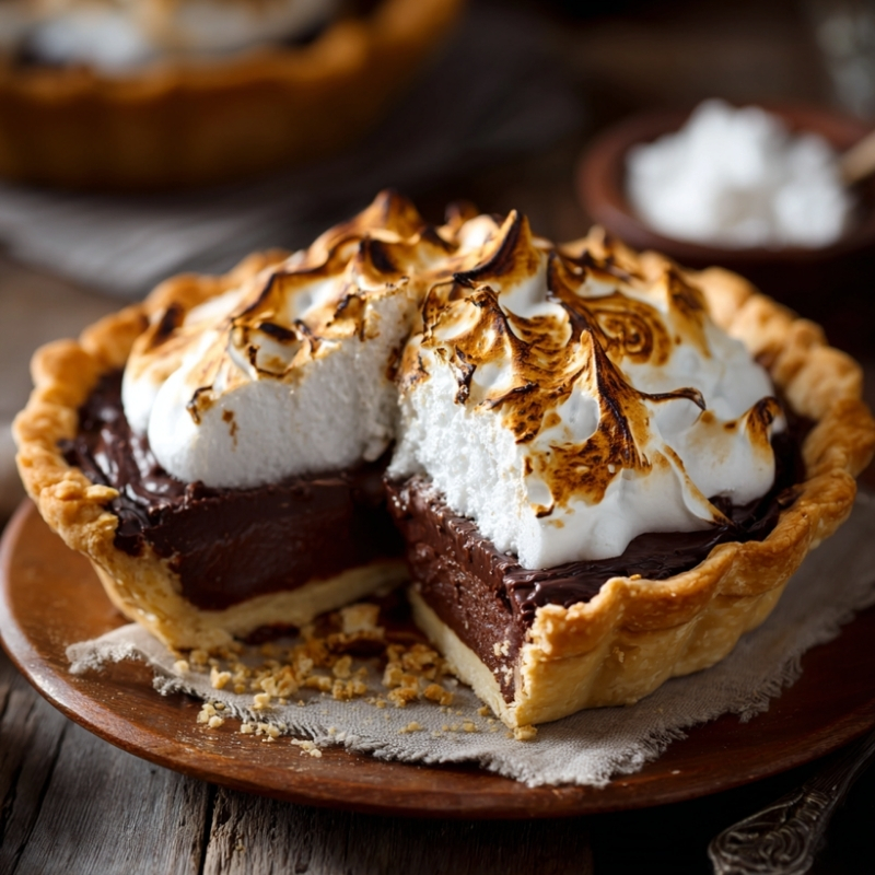 Silky Old-Fashioned Chocolate Pie With Golden Meringue - PP93 Thumb Old Fashioned Chocolate Meringue Pie