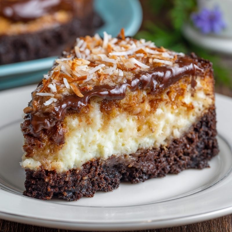 German Chocolate Brownie Cheesecake - PP95 Thumb Creamy German Chocolate Brownie Cheesecake