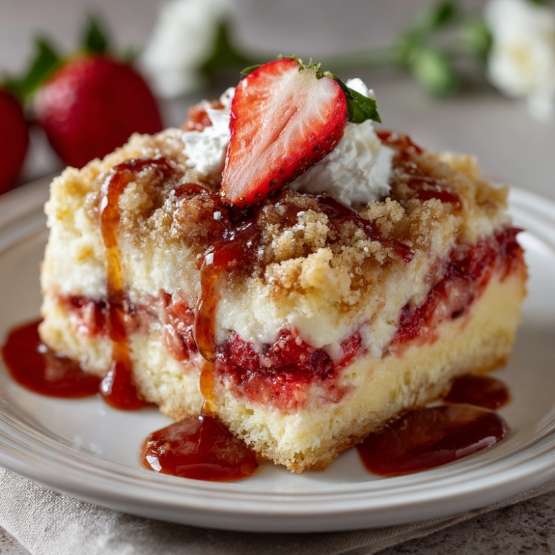Luscious Strawberry Cheesecake Dump Cake - PP99 Thumb Strawberry Cheesecake Dump Cake
